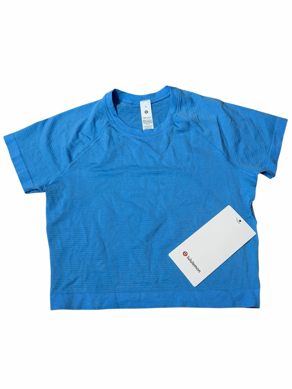 NWT Lululemon Swiftly Tech Cropped Short-Sleeve Shirt 2.0 (Ocean Wave) Size 6